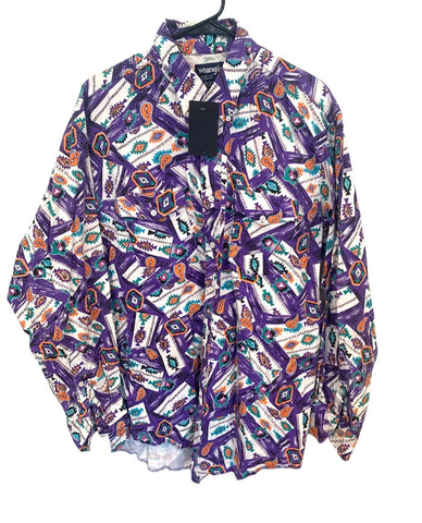 Vintage Wrangler Aztec Patterned Button Down Top