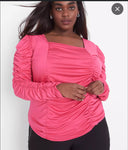 Hot Pink Ruched Blouse