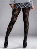 Plus Size Floral Patterned Tights