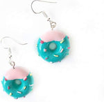 Iced Blue Donut Earrings