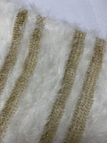 Metallic Knit Fuzzy Striped Sweater