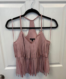 Faux Suede Mauve Blouse