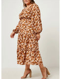 Corduroy Puff Sleeve Dress