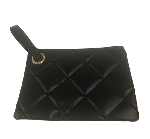 Vegan Leather Quilted Wristlet