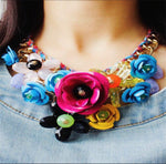 Oversized 3D Flower Statement Necklace
