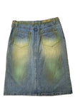 Faded Look Denim Skirt