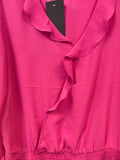 Fuschia Ruffled Detail Blouse