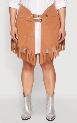 Cowgirl Fringe Overlay Skirt