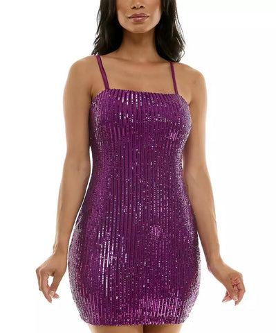 Metallic Purple Cocktail Dress