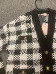 Philosophy Houndstooth Patterned Cardigan Sweater