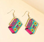 Boom Box Art Deco Statement Earrings