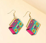 Boom Box Art Deco Statement Earrings