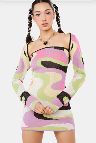 Camo Patterned 2 Piece Dress Set