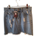Distressed Denim Skirt