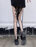 Floral Patterned Cut Out Tights
