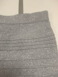 Metallic Sweater Skirt Silver