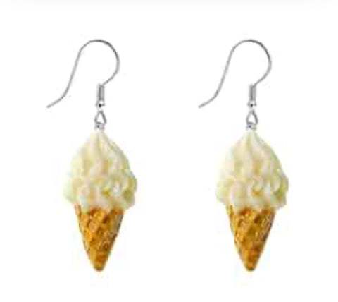 Soft Serve Ice Cream Cone Earrings
