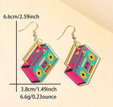 Boom Box Art Deco Statement Earrings