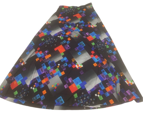 Vintage Pixel Patterned Skirt