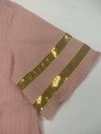 Metallic Gold Stripe Sleeve Blouse