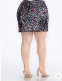 Sequin Embellished Multicolored Skirt