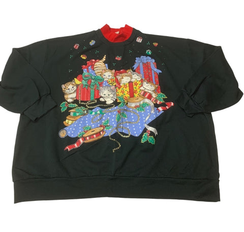 Vintage Multicolored Christmas Graphic Sweatshirt