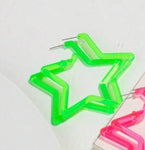 Neon Star Shaped Hoops