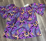 African Patterned Off The Shoulder Blouse