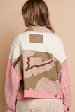 Corduroy Jacquard Patchwork Button Up Jacket