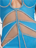 Rhinestone Embellished Club Dress