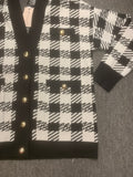 Philosophy Houndstooth Patterned Cardigan Sweater