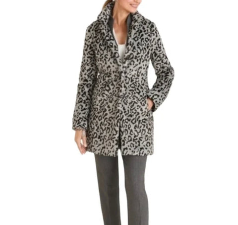 Faux Fur Cheetah Patterned Coat