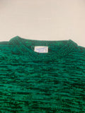 Vintage Metallic Knit Green Blk Sweater