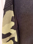 Camo Patterned Colorblock Sweater