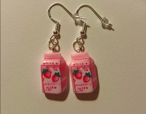 Strawberry Milk Statememt Earrings