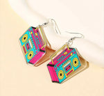 Boom Box Art Deco Statement Earrings