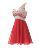 Red Beaded One Shoulder Dress