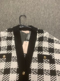 Philosophy Houndstooth Patterned Cardigan Sweater