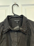 Jewel Embellished Collared Blouse