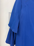 Royal Blue Ruffled Bolero Style Blouse