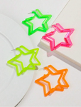 Neon Star Shaped Hoops