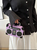 Purple Boombox Crossbody Bag