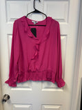 Fuschia Ruffled Detail Blouse