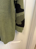 Camo Patterned Colorblock Sweater