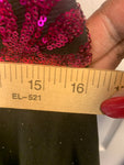 Hot Pink Black Vintage Strapless Gown