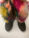 Multicolored Faux Fur Boots