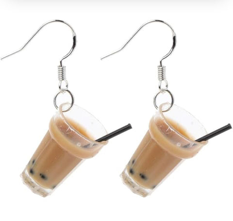 Brown Boba Tea Earrings