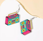 Boom Box Art Deco Statement Earrings