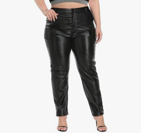 Faux Leather Slack Style Pants