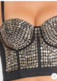 Silver Studded Bustier Top